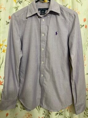 Ralph Lauren Woman’s Purple Oxford Button-Down Shirt - Size 6 Slim Fit